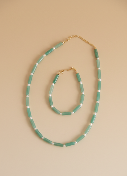 Collier aventurine verte Manoé, bijou artisanal suisse