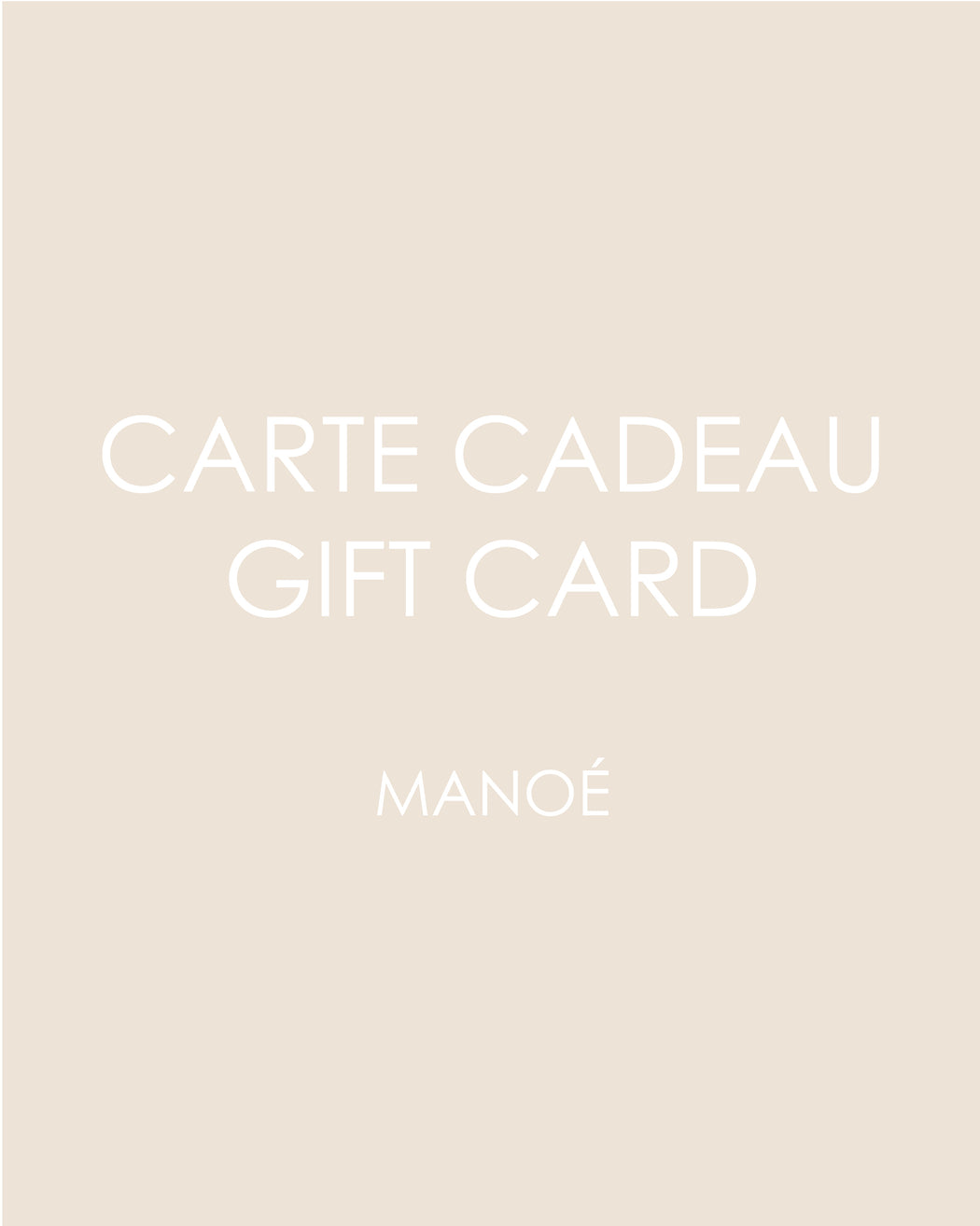 Carte cadeau Manoé, Gift Card Manoé